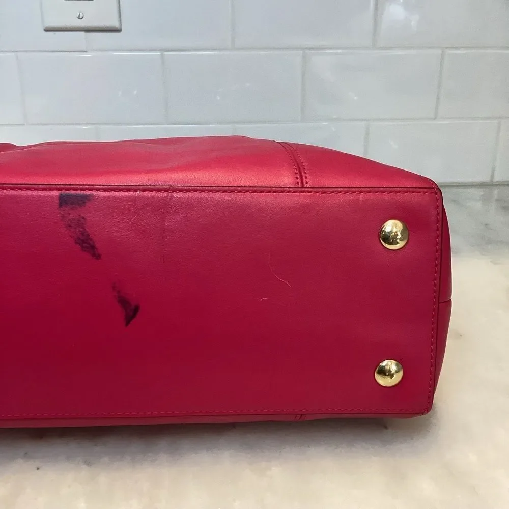 Coach Bag Purse Handbag Colette Leather Carryall Satchel Tote Pocketbook Pink